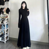 2025 New OLSH Winter Slim Dress Women Thin Plus Waist Temperament Long Dress New
