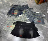 Real Shooting 2026 Pure-Hearted Hot Babes Design Elastic Denim 100-Folded Skirt Skirt