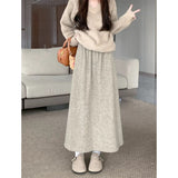 Plus Velvet Thick Cashmeline Half Dress Women Autumn And Winter 2025 New High-Waist Display A Skirt Medium-Long Large Swing Skirt