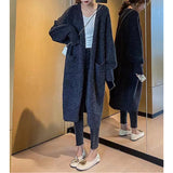 Lazy Wind Long Sweater Coat Women's Autumn And Winter New Korean Version Of Loose Pocket Knitted Open Shirt Outside