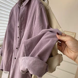 Litid Purple Wicked Shirt 2025 Hong Kong Flavor New Loose Long-Sleeved Casual Coat Shirt Wear