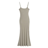 Hottie Sexy U-Neck Waist Slimmed Skirt Dress Dress Street Long Dress Show Skinny Fish Tail