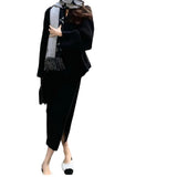 French High-End Sense V-Neck Knitted Open-Shirt Coat Top Languid Wind Languid Wind To Close The Waist Strap Thick Sweater Outside