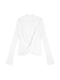 White Lace Splicing Fake Two-Piece Collar T-Shirt Girl Spring And Autumn Pure Desire Royal Sister Style Long Sleeve Bottom Top