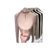 KANING Semi-High Collar Plus Thick Bottom Knitted Shirt 2026 Autumn And Winter New Wood Ear One-Piece Sweater Woman