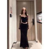 Fashiony Hottie Purple Square Collar Long-Sleeved T-Shirt Girl Spring New Slimming Inside A Hundred Blouse Tide