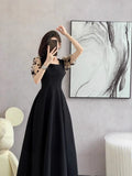 Summer Dress 2025 New French Temperament Dress Dress Women's Waist Thin Tea Break Skirt Hepburn Style Small Black Dress