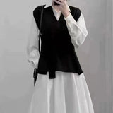 KANING Early Autumn Solid Color Knitted Vest Women 2026 Autumn And Winter New Loose Folding Tack Tice Tice Tice