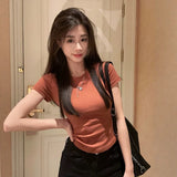 2026 New Gentle T-Shirt Girl Slimming Temperament Commuting Niche Design Sense Korean Women's Top