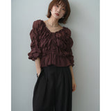 Real Shooting A Large Number Of Goods Autumn New Horn Sleeves Folded Long Sleeves Shirt Coat Heavy Industry Thin Shirt