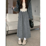 Plus Velvet Thick Cashmeline Half Dress Women Autumn And Winter 2025 New High-Waist Display A Skirt Medium-Long Large Swing Skirt