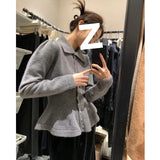 KANING Red Bright Silk Small Fragrant Wind Waist Sweater 2026 Spring New Lazy French Knitted Open Shirt