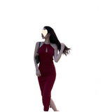 Black Hanging Neck Sexy Out-Shoulder Dress Repair Pocket-Length Dress Small Black Dress