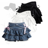 The Bow Strap Of The Hundred-Fold Skirt Spring And Autumn New Pure Babes A Word Thin Short Skirt Design Summer Half Skirt