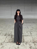 Small Design Cross-Tieed Short-Sleeved Dress Summer Femininity High-End Feeling Waist Thin A Word Long Skirt