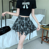 Spice Girls Red Lattice 100-Fold Short Skirt Half-Dress Girl Spring New Design Sense Irregular Jk Ponpong Skirt Cake Skirt