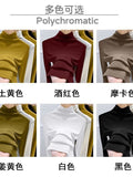 Threaded De-Velvet Half-High Collar Bottomed Bottomed Women's New Spring And Autumn Winter Fashion Long-Sleeved T-Shirt Repair Velvet Inside The Top