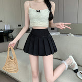 Purely Want Sweet And Spicy Bow Jk Folded Skirt Girl Summer New College Girl Group Half-Dress Skirt