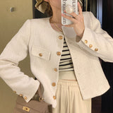 2026 Spring And Autumn New Short Small Fragrant Coat Female High-Grade French Fried Street Temperament Button-On-Up Dress Woman