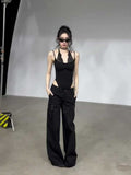 Vintage Lace Splicing Slinging Joint Bodysuit Woman Summer New Tight Air Inside The Net Red Top