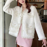 KANING Korean Small Fragrant Breeze Knitted Jacket 2026 Autumn And Winter New Escreide Sleeve Sweater Cardigan Shirt Top