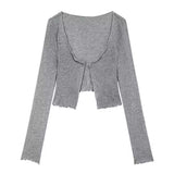 Korean Version Of The Early Autumn Sling Can Be Adjusted Pure Flowers Knitted Dress Women's Summer Thin Sling Skirt Two Sets