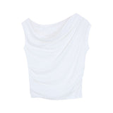 Spice Girls Splicing Lace Collar Irregular Black Short-Sleeved T-Shirt Girl Summer Niche Blouse
