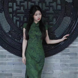 New Chinese-Style Improved Cheongsam Femininity Vintage Short-Sleeved Dress In 2025
