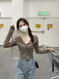 2026 Early Autumn New T-Shirt Long Sleeve Pure Desire To Hang The Design Of A Small Two-Piece Set Of Unique Top