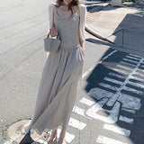 Parma Old Street_French Heroine V-Neck Lattice Sling Skirt 2026 Summer New French Dress