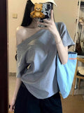 Design A Small Collar With Short-Sleeved T-Shirts For Women's Summer Korean Version Of The Loose Thin Lazy Half-Sleeved Blouse