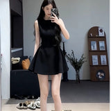 White Royal Sister Style Advanced Sensation A-Floor Dress 2025 New Sleeveless Design Sensing French Dresses Women's Summer