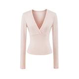 Pure Wind Cutting Line Cashmeal Blouse Slimming Shirt Design Sense Niche Top