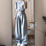 Sports Suit Women's Summer New Korean Version Of Loose Thin Fashion Salt Set With Short-Sleeved Trousers Casual Two-Piece Set