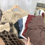 Lotus-Side Doll-Collar Wick Long-Sleeved Shirt Women's Autumn Design Small French Retro Chic Folded Clothes