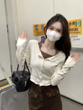 2026 Early Autumn New T-Shirt Long Sleeve Pure Desire To Hang The Design Of A Small Two-Piece Set Of Unique Top