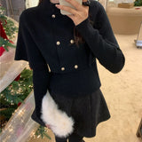 KANING New Year Red Sweater Furry Collared Woman Winter Cloak Shawl Long-Sleeved Bottom Knitted Two Sets Of Women