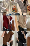 KANING Autumn New Folded Loose Retro Knitted Vest Women 2026 Autumn Dress Korean Version Of The Sweater Vest Women