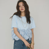 Real Shooting A Large Number Of Goods Summer New Heavy Industry Plate Flowers Spliced Lace Cotton Short-Sleeved Shirt Breathable Female Top
