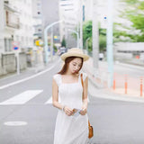 High-Quality Version Of The Summer Dress New Body-High White Long Chiffon Dress Waist-High Dress Waist-Dled Fairy Dress Beach