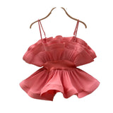 Holiday Wind Sling Dress Women's Clothing Ins Wearing A Niche Pressured Folding Lobite Side To Close The Waist Hottie Shirt