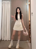 Sleeveless Apricot Dress Women 2026 Summer New Small Temperament Straight Vest A Word Skirt High Sense