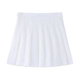 Four Seasons Short Dress Women's Hundredfolded Dress JK Uniform Skirt Fashion Half-Sleep (Long + Safety Pants + Zipper + Button)