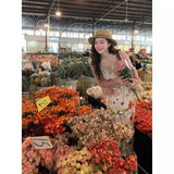 2025 New Tea Break French Broken Flowers With Joint Skirts Women's Summer Seaside Resort Beach Long Skirt
