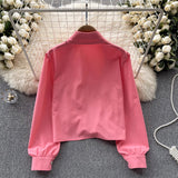 2025 Heavy Industry Fashion Rivet Pearl Decorative Shirt Design Sense Fashion Shirt Women