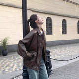 Fashion 2025 Autumn Maid Style Private Clothes Geek Synthetic Leather Suit Collar Body Type Of Women's Leather