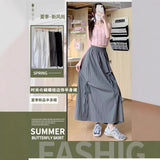 New Girl Style Design Sense Spliced Bow Half-Dress Women's Summer Loose Color High-Waist Temperament A-Character Dress