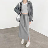 Black Half-Dress Girl Spring And Autumn 2025 New A-Word Long-Term High-Rise High-Waisted Temperament Straight Skirt