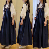 Age-Retro-Back-Banded Dress Girl Large-Size Korean Version Of Loose And Thin Summer 2026 New Meat Masking Dress