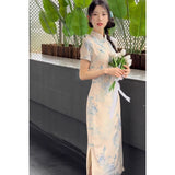 2025 New Chinese Daily Improved Version Of The Cheongsam Dress Temperament Medium Long Dress